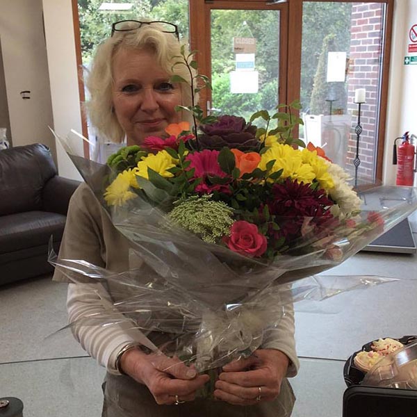 Annette with her Flowers